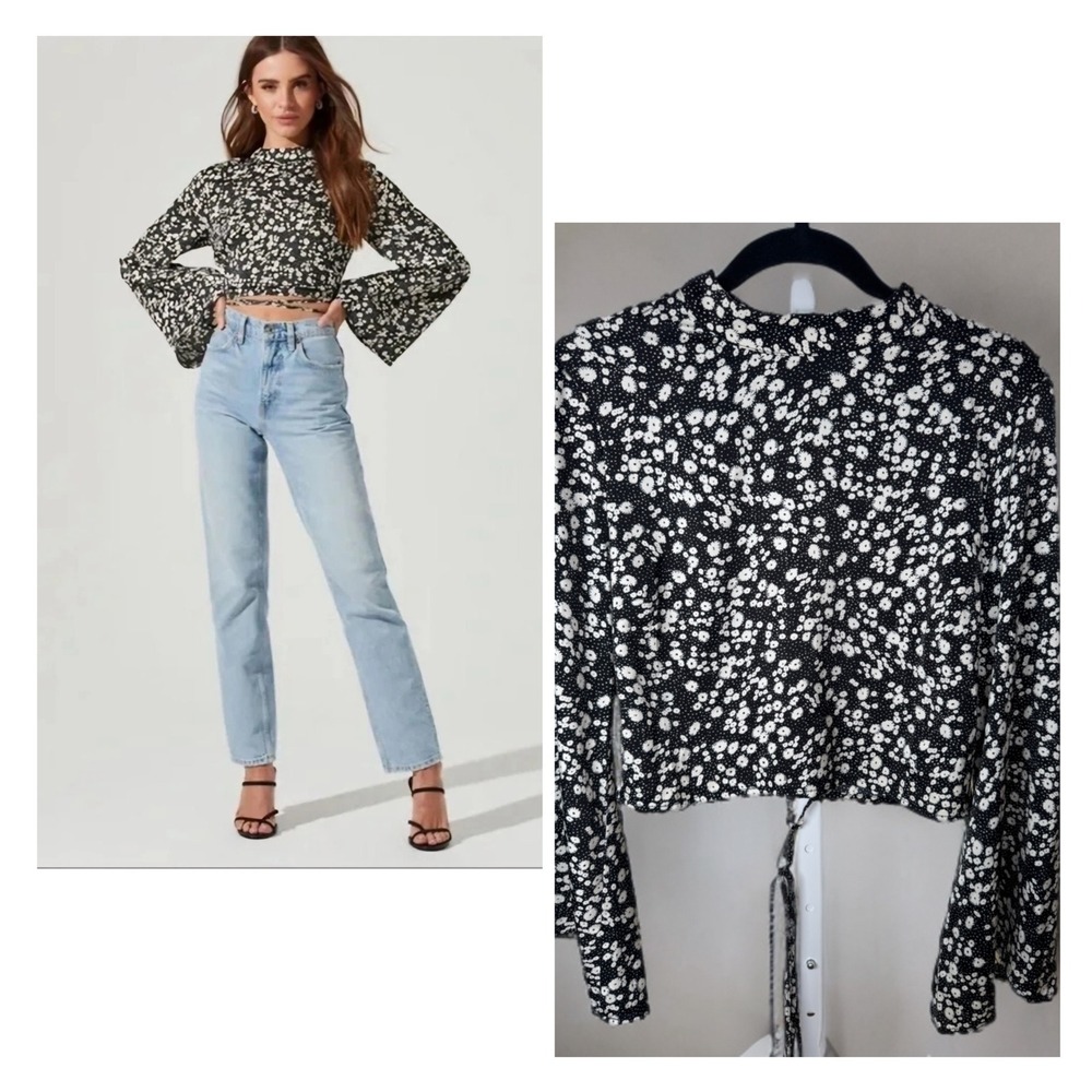 ASTR The Label "Black Daisy" Blouse – Size L‎